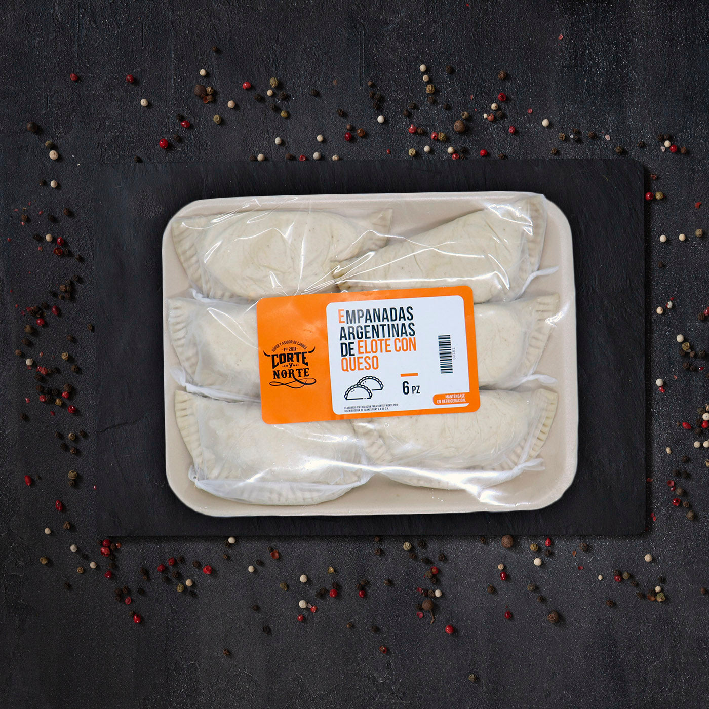 EMPANADAS ARGENTINAS DE ELOTE CON QUESO 6 PZAS.